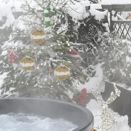 木屋 W Gorach - Prywatne Jacuzzi, Sauna, Grota Solna - Panorama Chelm Ski&spa 麦伦尼塞