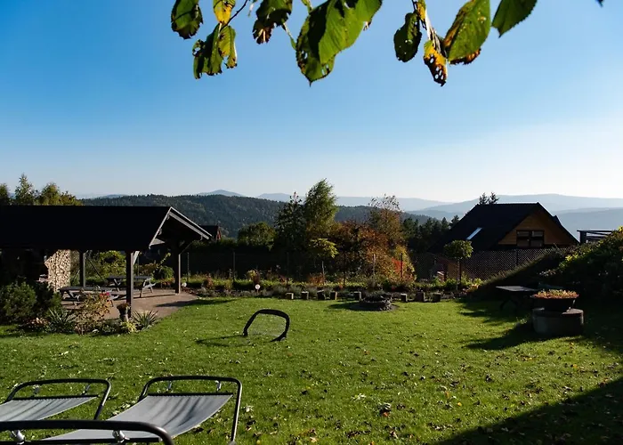 בקתה W Gorach - Prywatne Jacuzzi, Sauna, Grota Solna - Panorama Chelm Ski&spa *